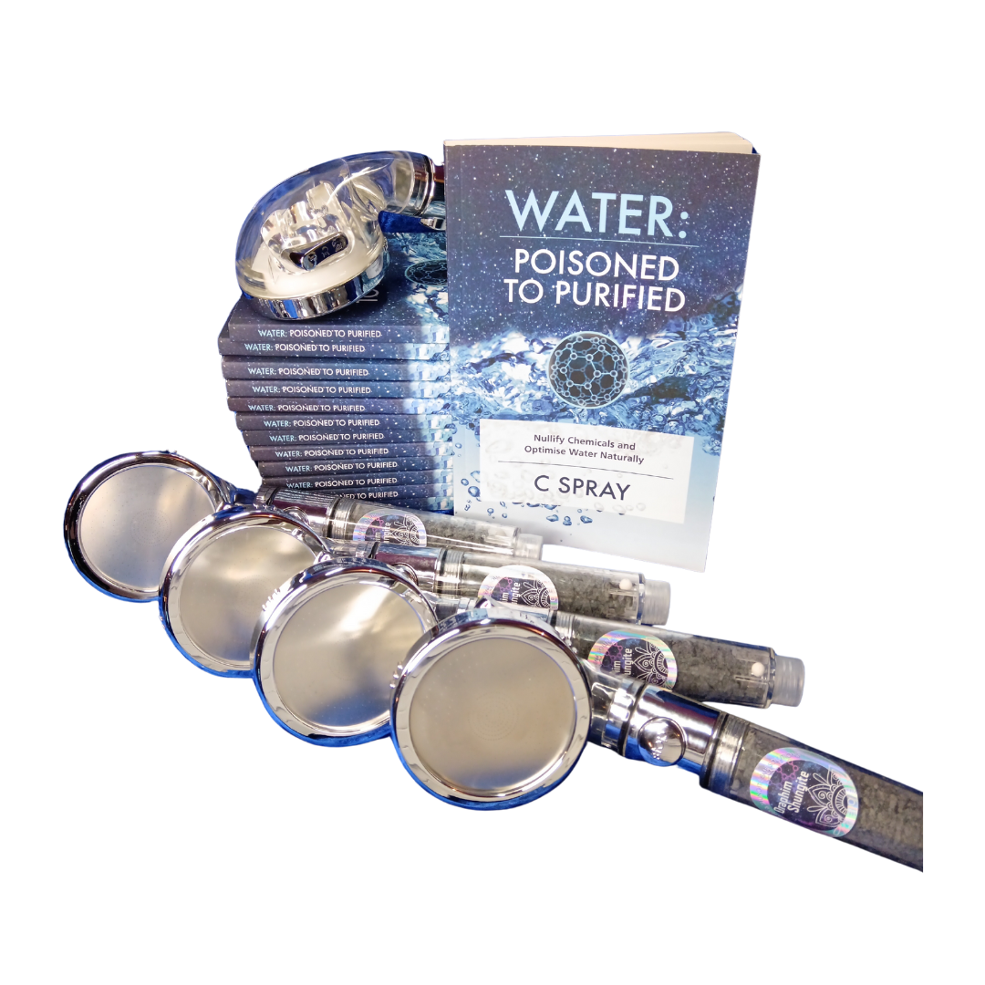 Shungite Showerhead C60 Water Purification Stones & Book, Softens Water, Energizes + Water Saving shower head - Image 8