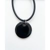 Silver Activated Solid Shungite Circle Disk Pendant - Black with 3x EMF Stickers Protection and Book! - Image 2