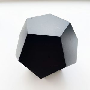 SHUNGITE DODECAHEDRON PLATONIC SOLIDS & Book, Silver Activated Shungite for Powerful Earth Bio-Field Expansion