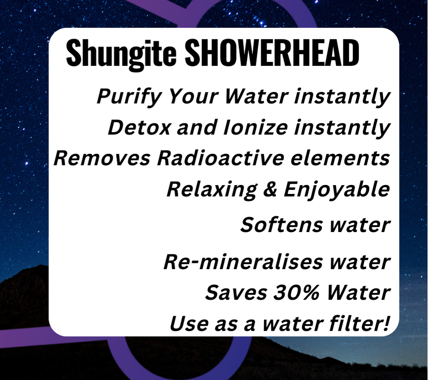 Shungite Showerhead C60 Water Purification Stones & Book, Softens Water, Energizes + Water Saving shower head - Image 6