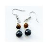 Gem and Shungite bead, 925 Silver loop Earrings, Amethyst, Carnelian, Blue Angelite, Tiger’s Eye. - Image 4