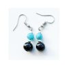 Gem and Shungite bead, 925 Silver loop Earrings, Amethyst, Carnelian, Blue Angelite, Tiger’s Eye. - Image 3