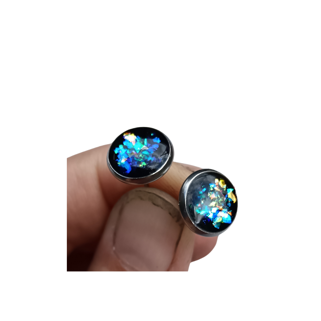 Shungite Stud Ear Rings, Powerful Silver Activated Shungite for Whole Body Protection - Image 5