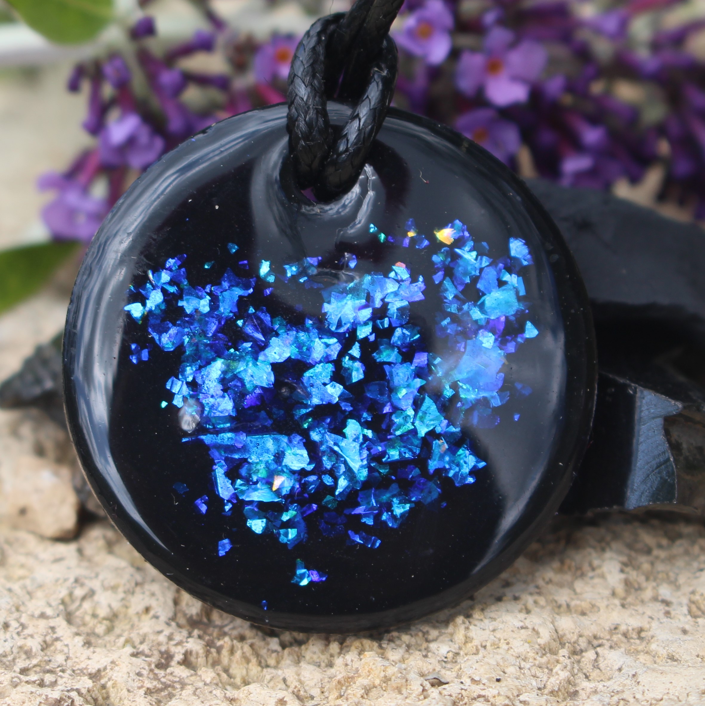shungite silver activated oraphim pendant