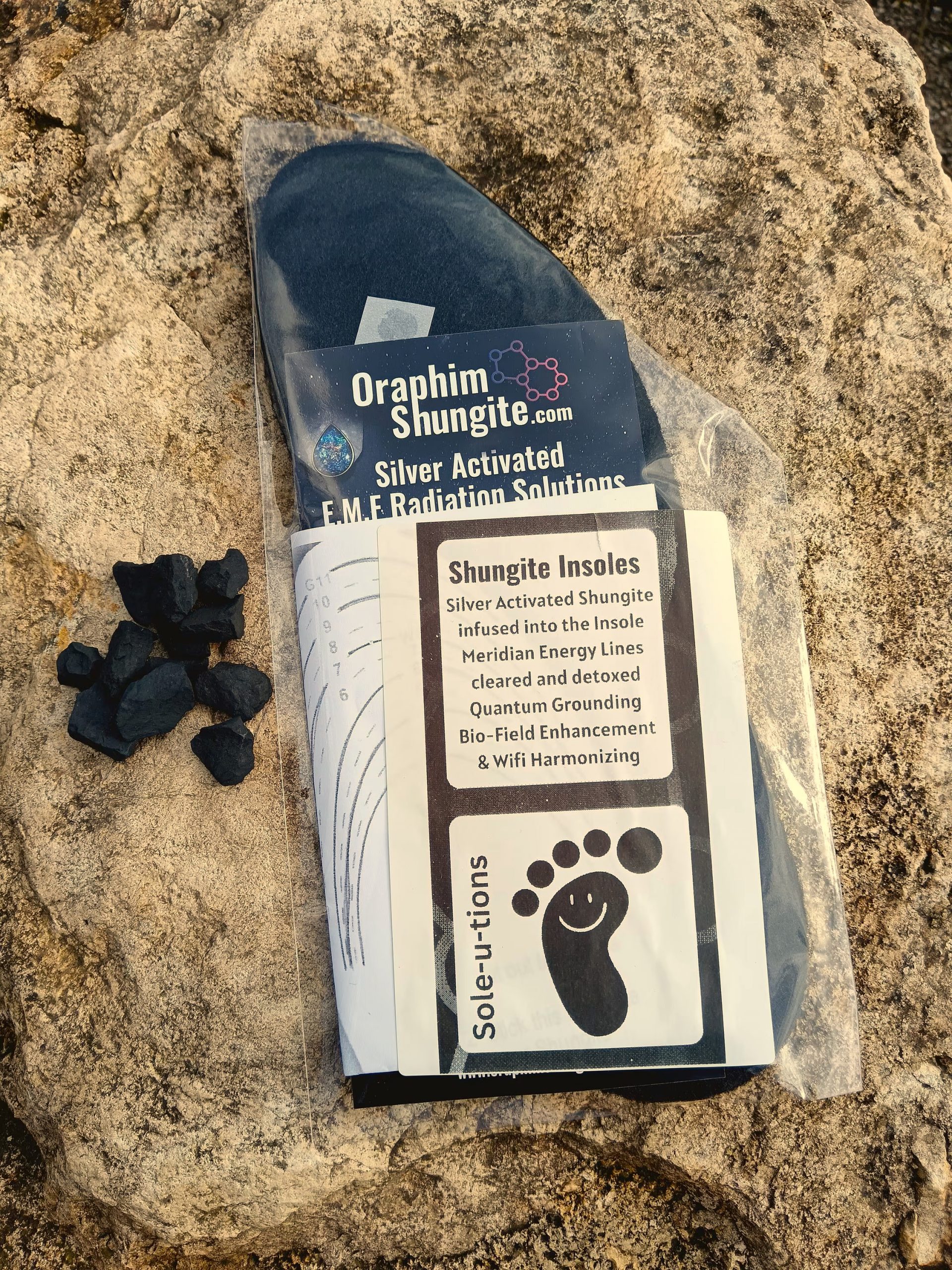 Shungite In-Soles (Silver activated) Grounding Far-infrared Meridian System Solution with C60 Fullerene Quantum Connections - Image 3