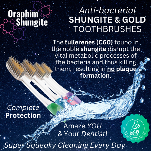Shungite & Gold Toothbrushes or Bamboo handles, Bacteria Killing, Eliminating Plaque! - Image 3